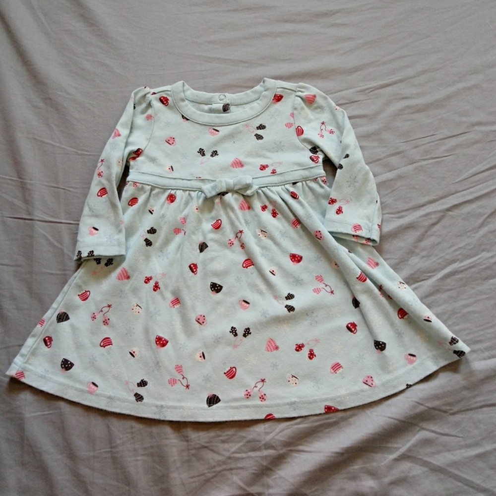 Gymboree Girls Size 12–18 Months Winter Print Long Sleeve Dress – Great Conditio